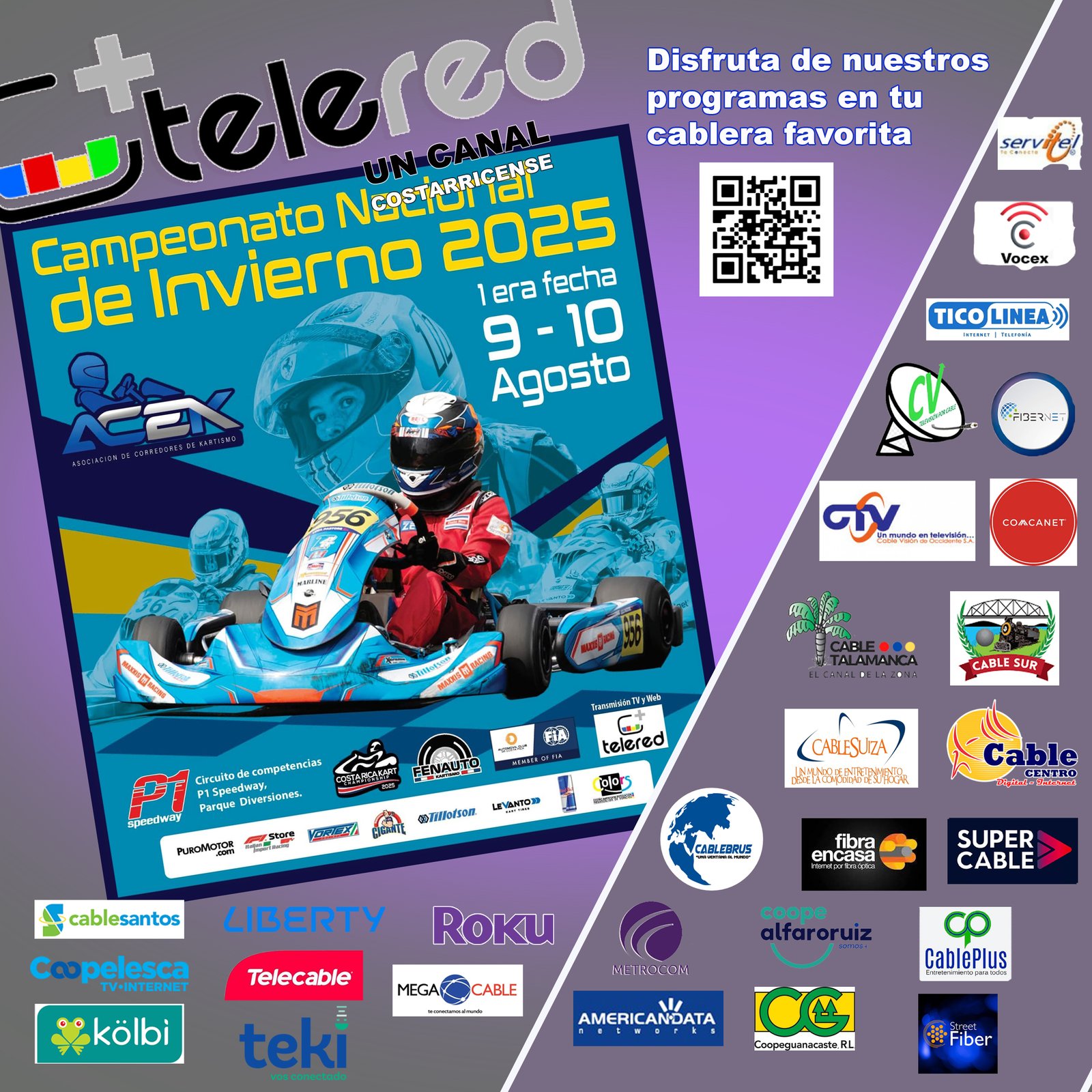SINTONIZANOS EN TU CABLERA nuestros programas telered KARTISMO