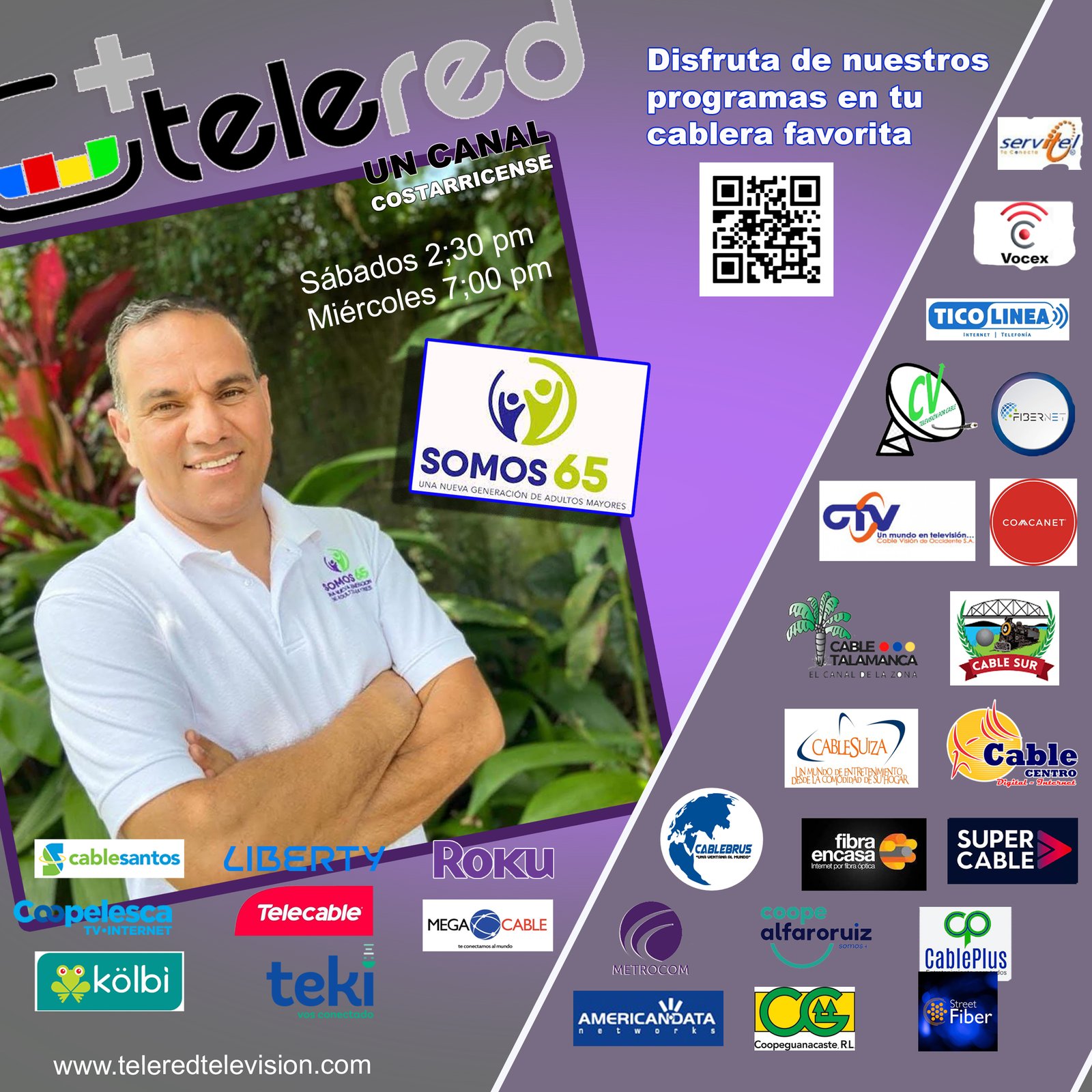 SINTONIZANOS EN TU CABLERA nuestros programasSomos 65